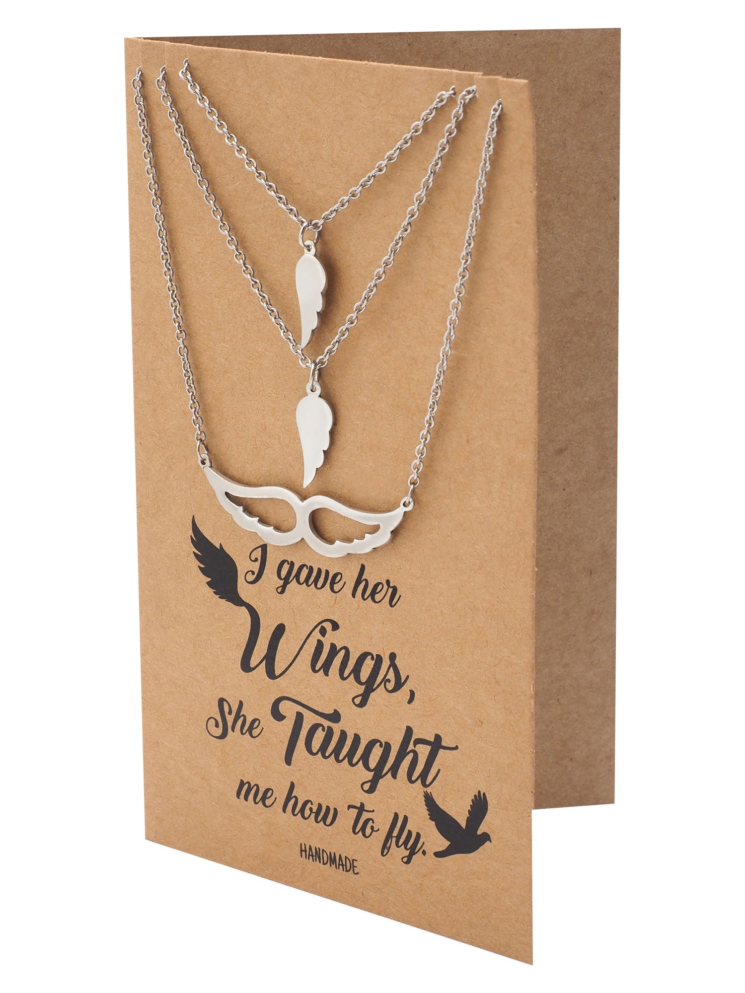 Micaela Mother Daughter Gifts for Mom Wings Set of 3 Necklaces