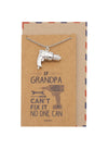 Holemaker Power Drill Cremation Pendant Necklace, Silver Tone, Daddy Dada Grandfather Hero Gifts for Fathers with Greeting Card