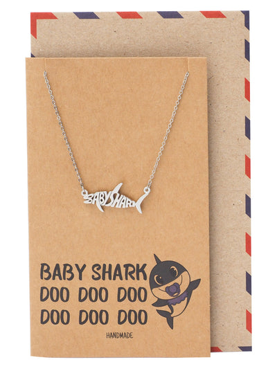 Mommy Shark Pendant Necklace Best Jewelry Gifts For Family