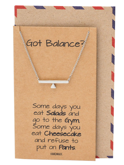 Janine Balance Pendant Necklace for Women Greeting Card