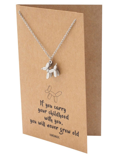 Reagan Dog Balloon Pendant Necklace with Inspirational Greeting Card