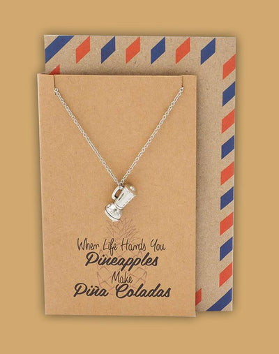 Diane Pineapple Necklace with Blender Charm Pendant for Women