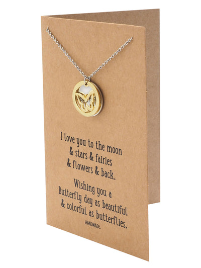Irish Butterfly with Beautiful on Plate Pendant Necklace