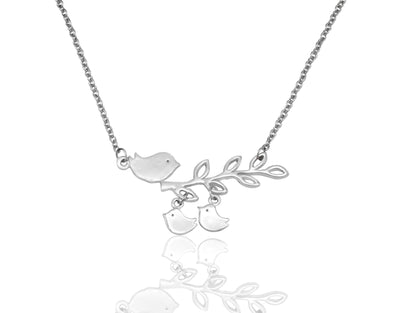 Ardelle Mother's Day Gifts, Mom Bird Necklace with 2 Baby Birds Thank You Card