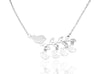 Angelique Mother and Daughter Necklace with Mom and Baby Birds Pendant, Gifts for Women, Silver Tone