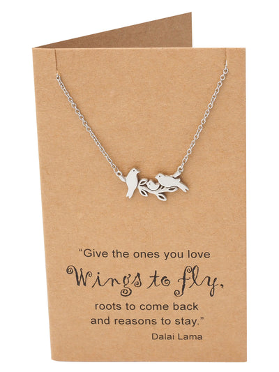 Galina Little Birds on Branch Pendant Necklace for Women