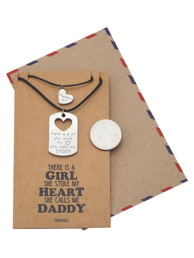 Tanya Father and Daughter Personalized Engraved Necklaces Set of 2