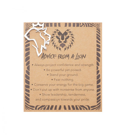 Damya Lion Pendant Necklace, Gifts for Women with Inspirational Quote on Greeting Card