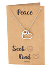 Jellien Love Heart Peace Sign Pendant Necklace Perfect Gift Jewelry