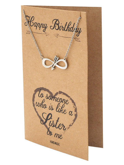 Eyna Birthday Infinity Arrow Pendant Necklace