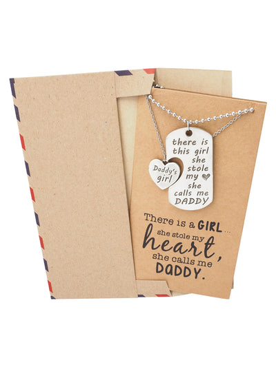 Liam Father's Day Card Father Daughter Personalized Engraved Necklaces