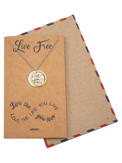 Maycel Birds Live Free Pendant Necklace