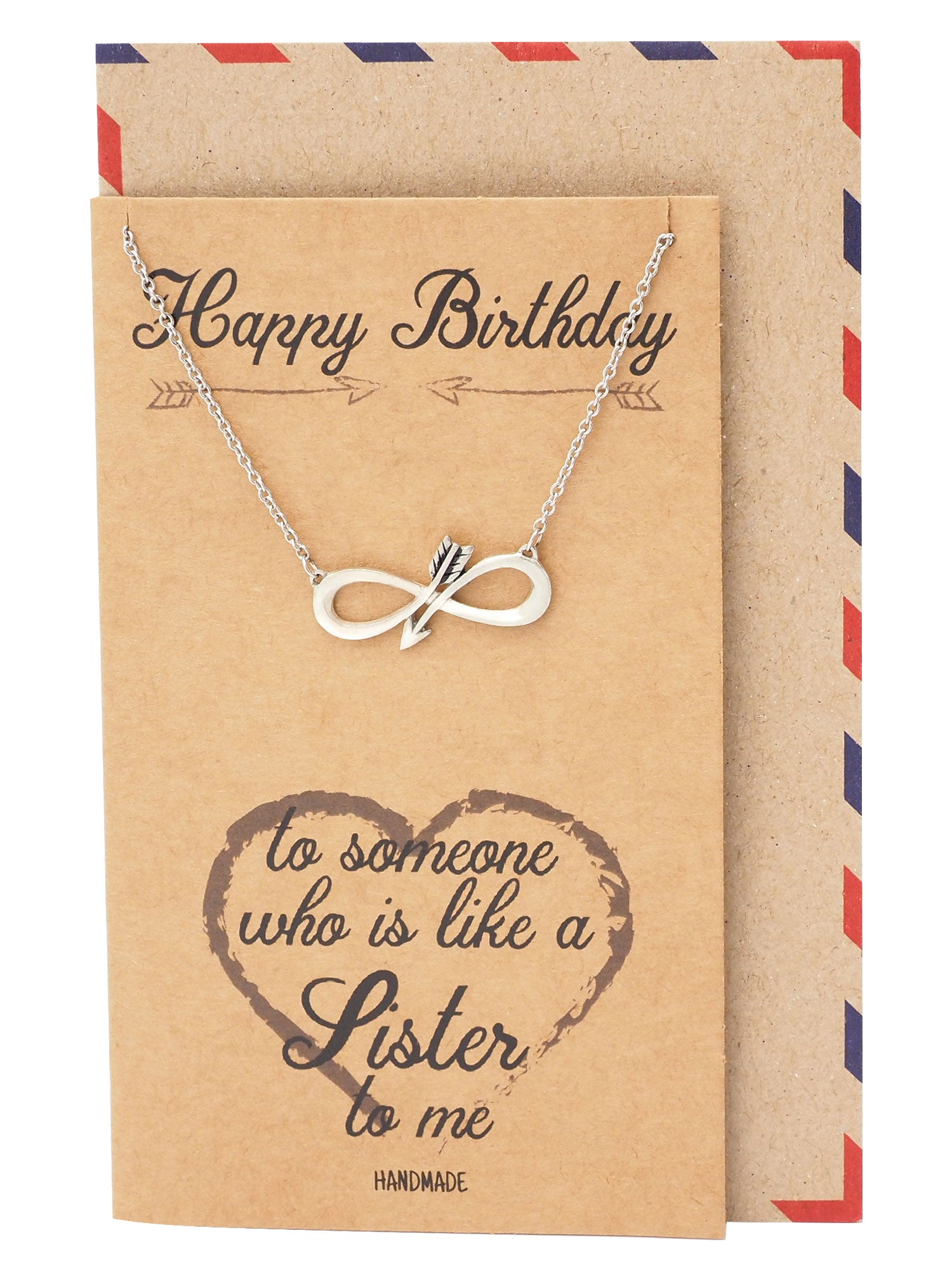 Eyna Birthday Infinity Arrow Pendant Necklace