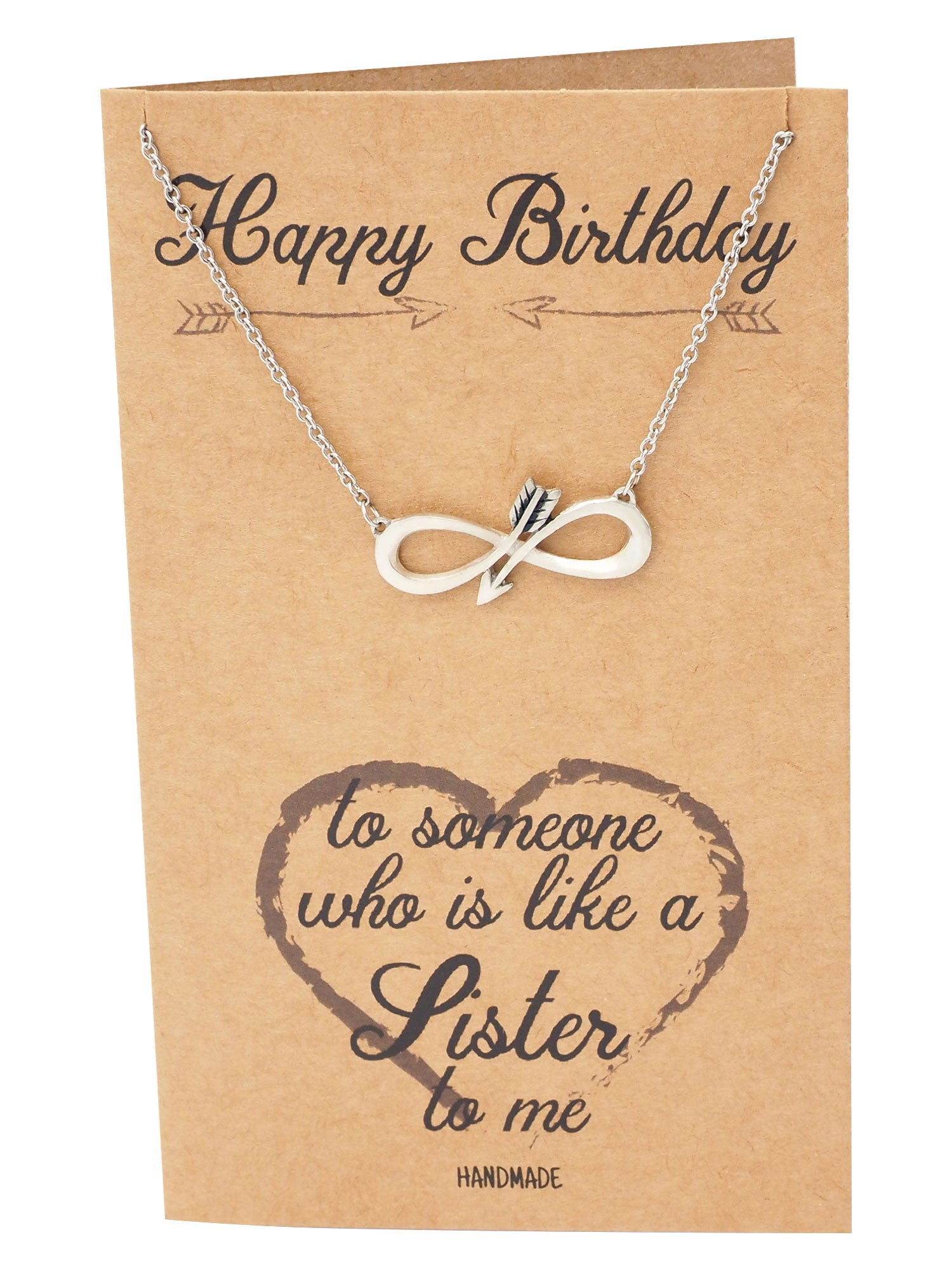Eyna Birthday Infinity Arrow Pendant Necklace