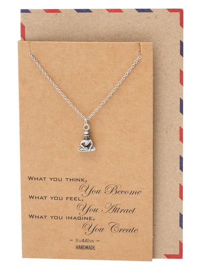 Helena Buddha Necklace Inspirational Quotes Jewelry Greeting Card