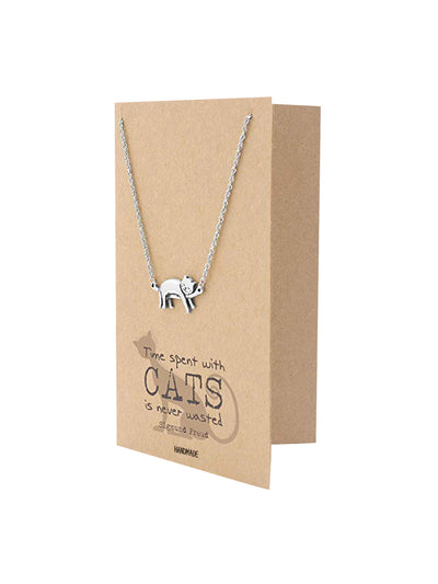 Keira Cat Necklace Quotes Greeting Card