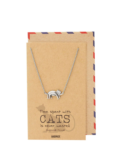 Keira Cat Necklace Quotes Greeting Card