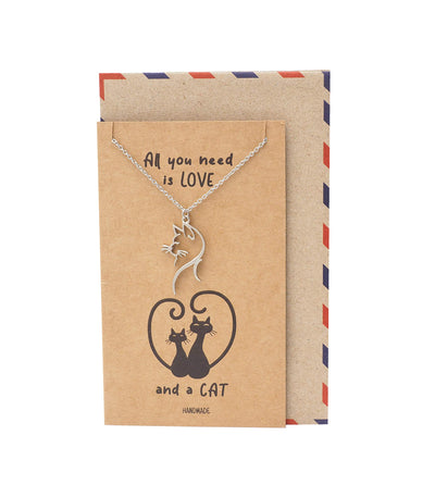Raelynn Cat Head Pendant Necklace Quotes Greeting Card