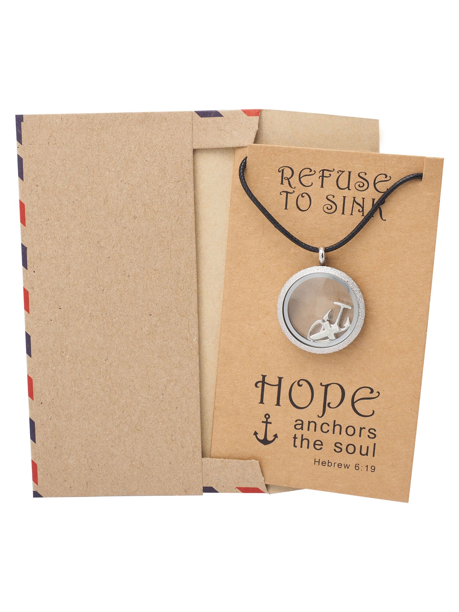Roslyn Anchor Locket Necklace with Anchor, Cross, and Heart Charms