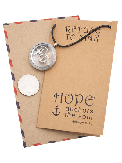 Roslyn Anchor Locket Necklace with Anchor, Cross, and Heart Charms