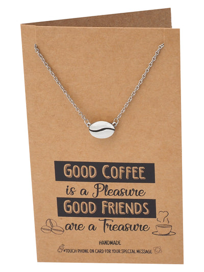 Geneva Coffee Bean Pendant Necklace