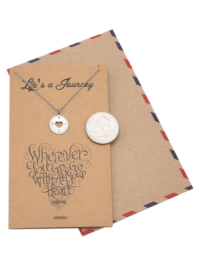 Samara Graduation Gifts Compass Necklace Inspirational Jewelry