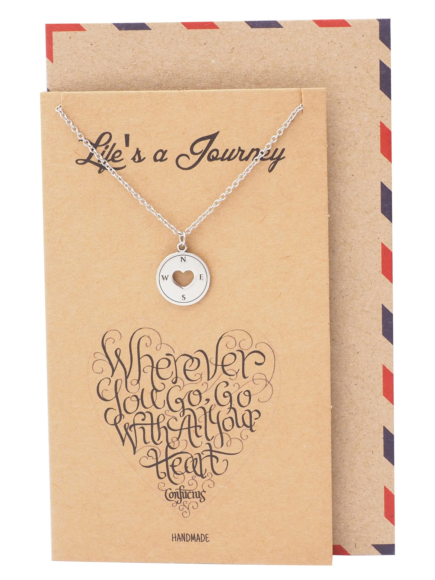 Samara Graduation Gifts Compass Necklace Inspirational Jewelry