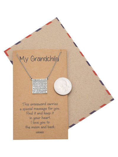 Alessia Grandmother Crossword Pendant Necklace