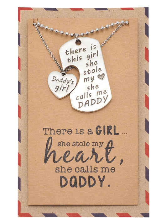 Liam Father's Day Card Father Daughter Personalized Engraved Necklaces