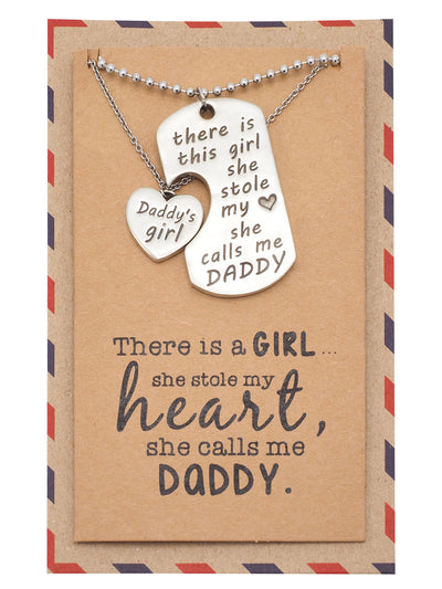 Liam Father's Day Card Father Daughter Personalized Engraved Necklaces