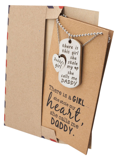 Liam Father's Day Card Father Daughter Personalized Engraved Necklaces