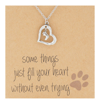 Georgia Sympathy Gifts for Dog Lovers Paw Print Necklace