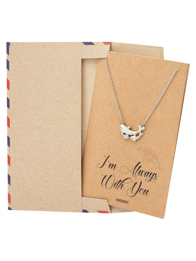 Dazzle Mother Daughter Necklace Dolphin Pendant