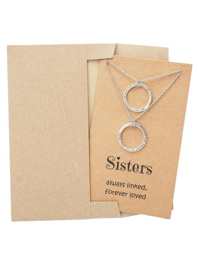 Rosanne Sisters Set of 2 Matching Necklaces with Engraved Ring Pendants