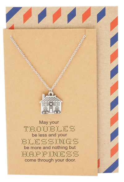 Lorelai Happiness and Blessings Family Necklace with House Pendant for Women