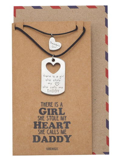 Tanya Father and Daughter Personalized Engraved Necklaces Set of 2