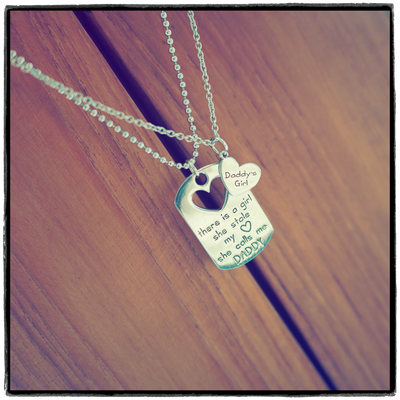 Mason Father Daughter Personalized Engraved Necklaces