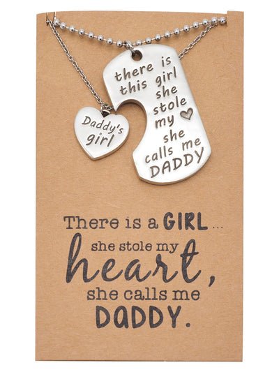 Liam Father's Day Card Father Daughter Personalized Engraved Necklaces