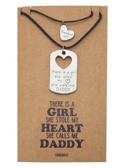 Tanya Father and Daughter Personalized Engraved Necklaces Set of 2