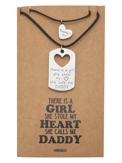 Tanya Father and Daughter Personalized Engraved Necklaces Set of 2