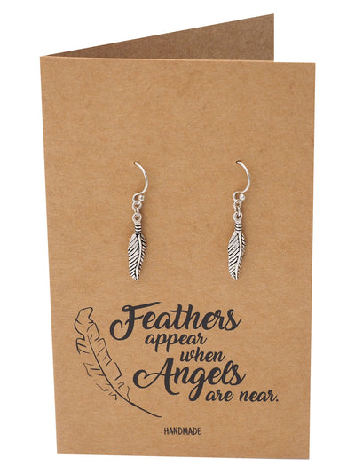 Sarah Hoop Feather Earrings