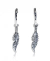 Sarah Hoop Feather Earrings