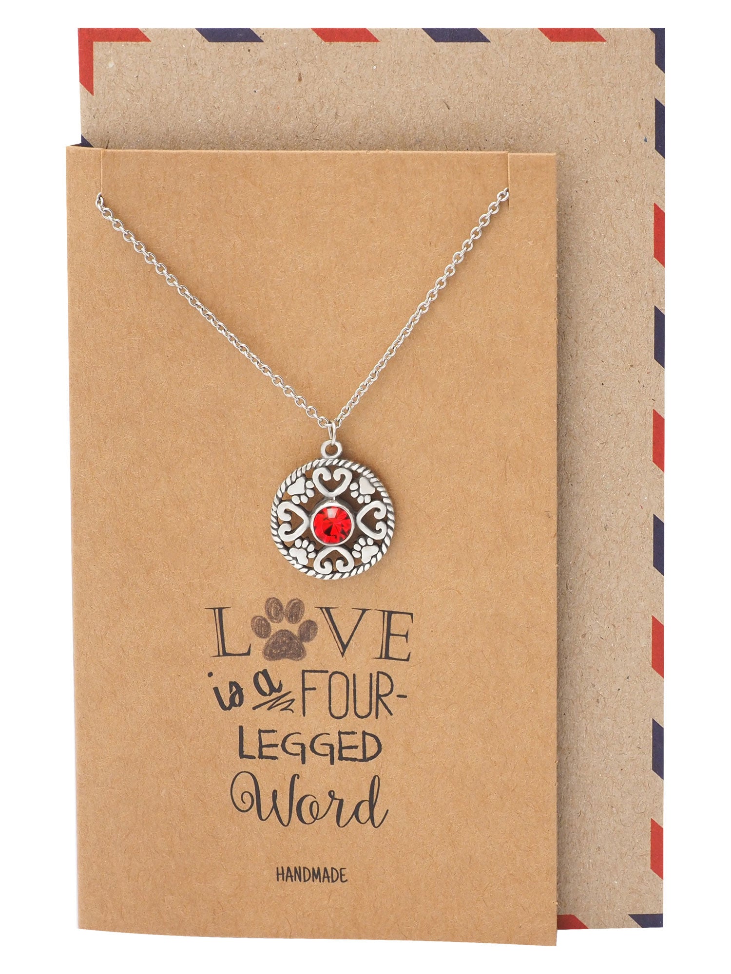 Caitlyn Hearts and Paws Pendant Necklace for Women