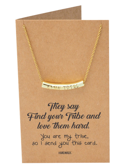 Liezyl Heart My Tribe on Tube Pendant Necklace Inspiration Greeting Card