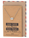 Geneva Coffee Bean Pendant Necklace