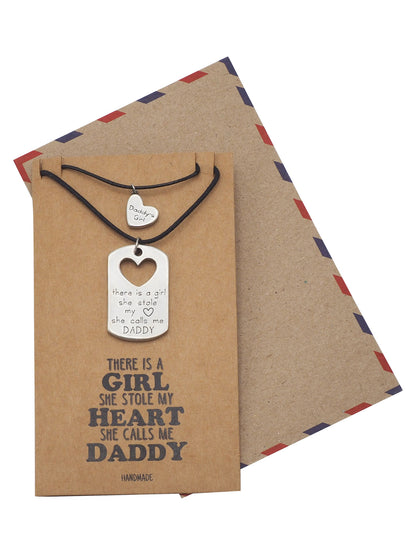Tanya Father and Daughter Personalized Engraved Necklaces Set of 2