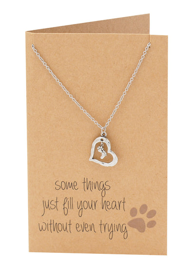 Georgia Sympathy Gifts for Dog Lovers Paw Print Necklace