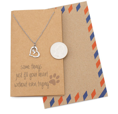 Georgia Sympathy Gifts for Dog Lovers Paw Print Necklace