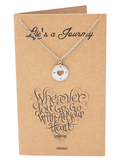 Samara Graduation Gifts Compass Necklace Inspirational Jewelry