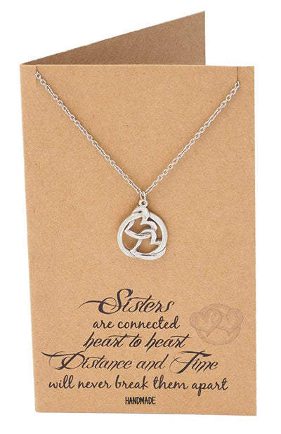 Abigail Heart Best Friend Necklaces Sister Jewelry Quotes Card